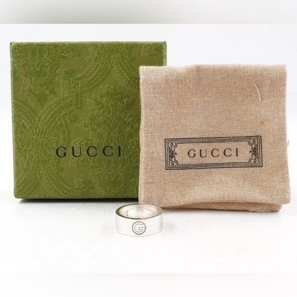 Gucci Jewelry - ❌SOLD❌NWT [Gucci] 925 Sterling Silver Monogram 8mm Cutout Wide-Band Ring Sz 7.5